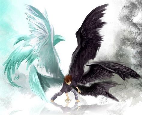 Está historia se basa en "Luz, Oscuridad dos caras de la misma moneda… #fanfic # Fanfic # amreading # books # wattpad Sawada Tsunayoshi, 다크 판타지, Demon Art, Angel And Devil, Mythical Creatures Art, Arte Fantasy, 판타지 아트, Angel Art, Anime Angel