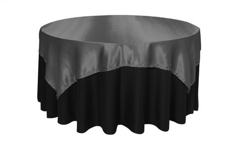 Pewter Satin Table Overlays. FREE SHIPPING on orders over $99* (Contiguous USA only). Wedding Table Overlays, Coral Table, Wedding Table Linens, Wedding Tablecloths, Table Overlays, Silver Table, Party Table Cloth, Table Wedding, Wedding Reception Tables