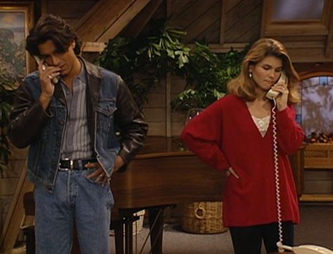 Season 5, Episode 21, “Yours, Mine and Ours” | Lori Loughlin Hair, Jesse And Becky Full House, Full House Season 1, Becky Full House, Yours Mine And Ours, Full House Then And Now, Full House Michelle And Jesse, Full House Behind The Scenes, Full House Tv Show