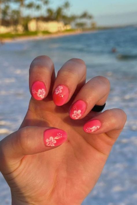 Beach Nails For Kids, Beach Nails Vacation Ocean, Natrual Nails, Summer Beach Nails, Marilyn Nails, Light Pink Nail Designs, Summer Holiday Nails, 4th Nails, Beach Themed Nails