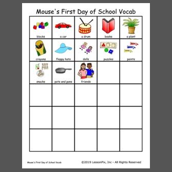 Mouse's First Day of School Vocab Mouse Count Activities Kindergarten, Time For School Mouse Activities, Mouse's First Day Of School Activities, Mouse To School Craft, Mouse Shapes Kindergarten, Story Retell, Beginning Of Year, First Day Of School Activities, 1st Day