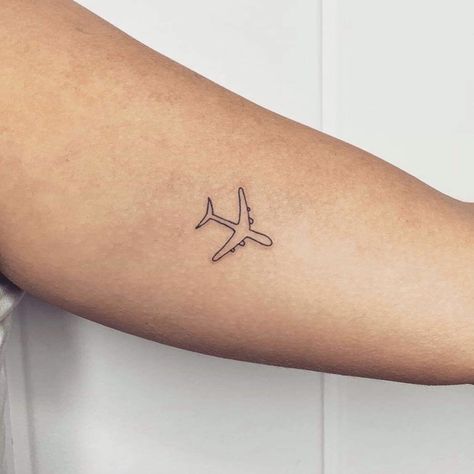 Fine line aeroplane tattoo Mini Aeroplane Tattoo, Dainty Plane Tattoo, Tiny Aeroplane Tattoo, Plane Line Tattoo, Minimal Airplane Tattoo, One Line Plane Tattoo, Cute Plane Tattoos, Plane Tattoos Women, Minimalist Plane Tattoo