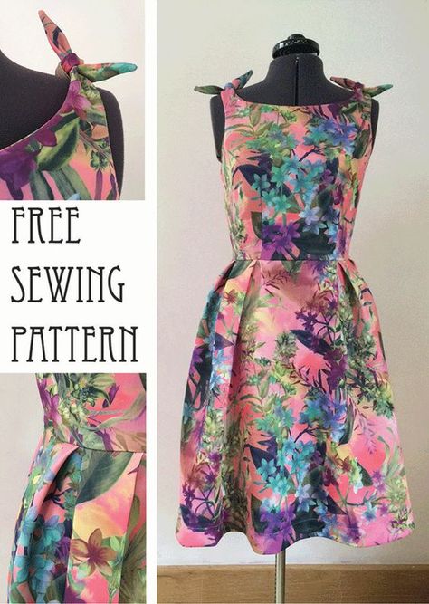 Style Dress Patterns, Dress Sewing Patterns Free, Sewing Patterns Free Women, 50s Fashion Dresses, Dress Patterns Free, Trendy Sewing, Diy Vetement, Free Sewing Pattern, 50s Style