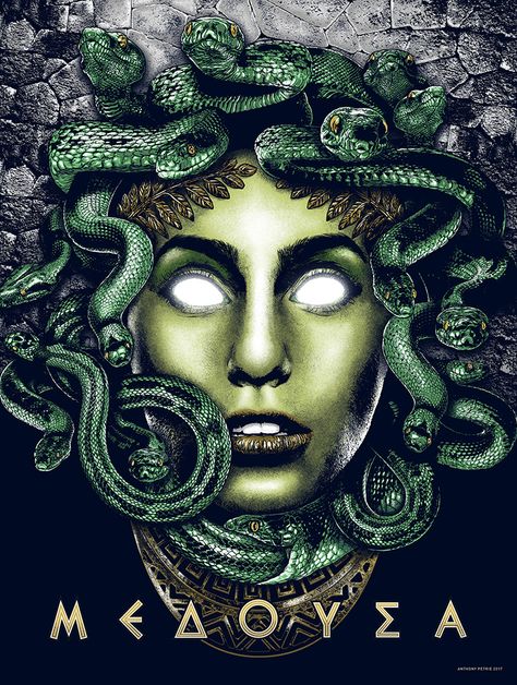 Anthony Petrie - Medusa Poster Medusa Poster, Christopher Lovell, Gladiator Hulk, Jurassic World Fallen Kingdom, Falling Kingdoms, Mythical Beast, Photo Processing, Draw On Photos, Card Illustration