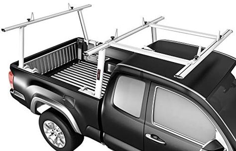 AA-Racks Model APX25-E Aluminum Pickup Truck Ladder Rack w/Cantilever Extension - Sandy White Cantilever Extension, Kayak Rack For Truck, Atv Racks, Hobie Pro Angler, Ladder Rack Truck, Kayak Ideas, Truck Roof Rack, Kayak Roof Rack, Truck Bed Tent