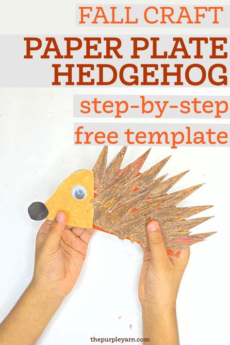 Hedgehog crafts are cute and fall is the best time to learn about this woodland animal. Here is an easy, step-by-step paper plate hedgehog craft for preschoolers. This has a free printable hedgehog template. Kids can color each part of the hedgehog first and then put everything together. Hedgehog Crafts For Toddlers, Hedgehog Craft For Kids, Hedgehog Template, Hibernation Crafts, Hedgehog Crafts, Flowers Paper Craft, Hedgehog Craft, Craft For Preschoolers, Purple Yarn