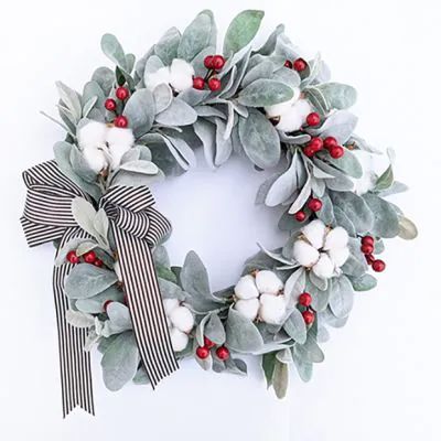 TWAS THE NIGHT | Shop Sales Events Antique Farmhouse Christmas Tree In Basket, Silk Wreaths, Flowers Home Decor, Silk Florals, Floral Christmas, Hanging Door, Cotton Wreath, Flowers Home, Twas The Night