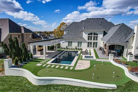 Pool With Turf, Backyard With Pool, Green Backyard, Rectangle Pool, Backyard Inspiration, Beautiful Pools, Louisville Ky, Artificial Grass, Backyards