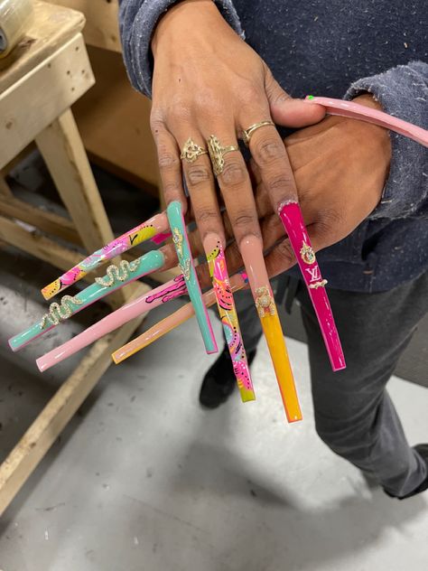 Xxxxl Square Nails, 5xl Nails, Super Long Acrylic Nails, Extremely Long Nails, Xxxl Nails, Super Long Nails, Extendo Nails, Very Long Nails, Xxl Nails