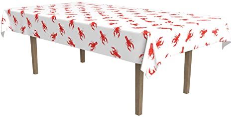 Amazon.com: Crawfish Tablecover Party Accessory (1 count) (1/Pkg) : Toys & Games Crawfish Party, Festive Table Setting, Luau Theme Party, Luau Theme, Crawfish Boil, Plastic Table Covers, Plastic Table, Mardi Gras Party, Plastic Tablecloth