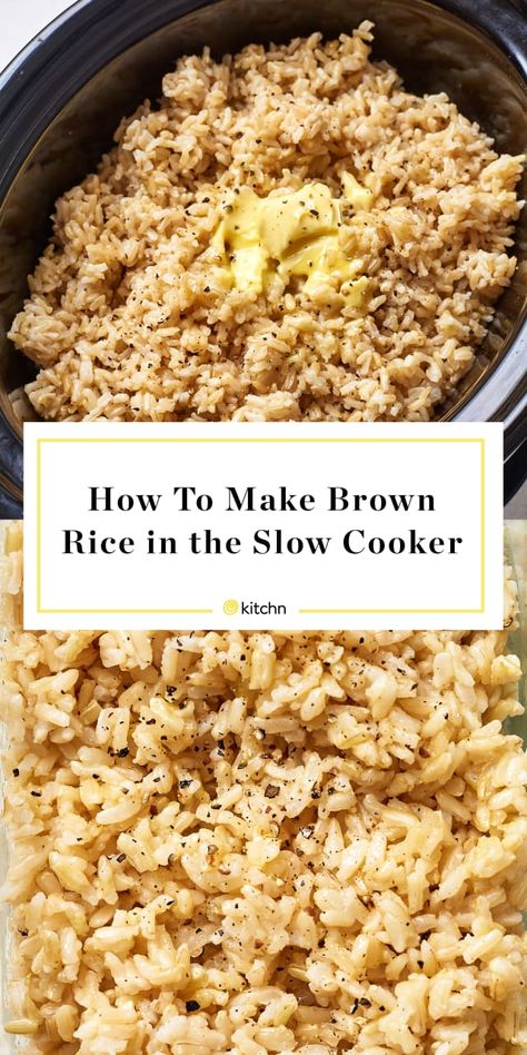 Crockpot Brown Rice, Brown Rice Slow Cooker, Rice Slow Cooker, Crockpot Rice Recipes, Rice In Crockpot, Brown Rice Cooking, Small Slow Cooker, Make Brown, Chicken And Brown Rice