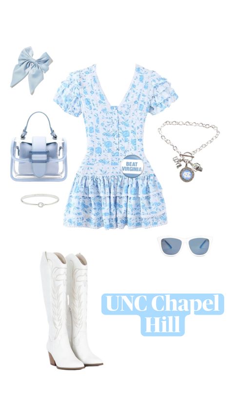 Unc Game Day, Unc Chapel Hill, Game Day Outfit, Gameday Outfit, Chapel Hill, Day Outfit, College Outfits, Classy Outfits, Game Day