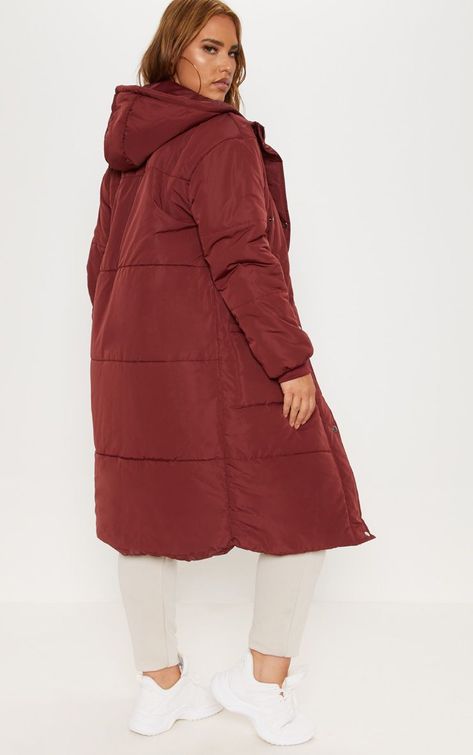 Plus Burgundy Longline Puffer Coat Chic Blazer, Plus Size Coats, Denim Jackets, Puffer Coat, Long A Line, Next Level, Access Denied, Must Haves, Denim Jacket