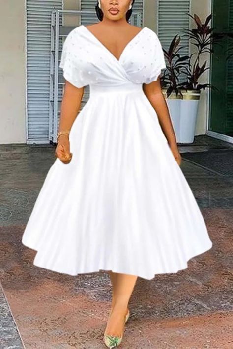 Plus Size Elegant, Elegant Dresses Classy, Elegant Pattern, White Midi Dress, One Piece Swimwear, Style Elegant, Midi Dresses, Elegant Wedding, Elegant Dresses