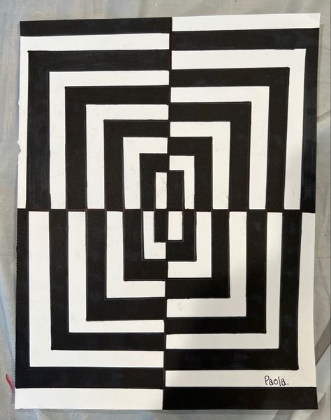 Op Illusion Art, Optical Illusion Art For Kids, Black And White Optical Illusions, Optical Illusions Art Drawing, Illusion Art Drawing Simple, Nirmana 2d, Optical Illusions For Kids, Elements Of Art Space, Op Art Lessons