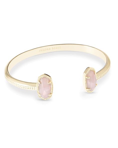 Shop the Elton Pinch Bracelet. With bold Rose Quartz ovals to bookend its elegant curve, this stunning Gold pinch bracelet is the perfect addition to any arm party. Kendra Scott Bracelet, Gold Cuff Bracelet, Rose Quartz Jewelry, Rose Gold Quartz, Quartz Jewelry, Gold Bracelet Cuff, Gold Cuffs, Jewelry Lookbook, Kendra Scott Jewelry