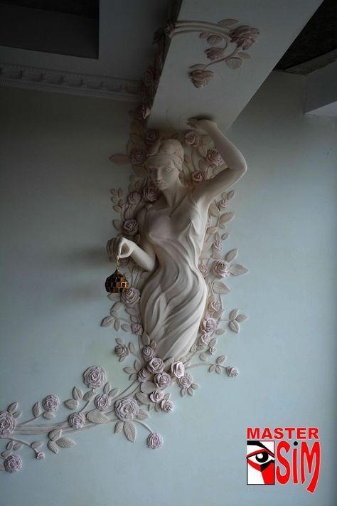 Drywall Art, Plaster Wall Art, Deco Originale, Plaster Art, Home Diy Decor, Plaster Walls, Home Diy Projects, Mural Wall Art, Wall Sculpture Art