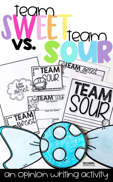 Team Sweet vs. Team Salty! An engaging opinion writing unit! Students choose their team with a fun taste test and then write an opinion piece! Persuasive Writing Activities, Elementary Writing Activities, Opinion Writing Activities, Writing Craftivity, Writing Organization, 3rd Grade Writing, 2nd Grade Writing, 1st Grade Writing, First Grade Writing