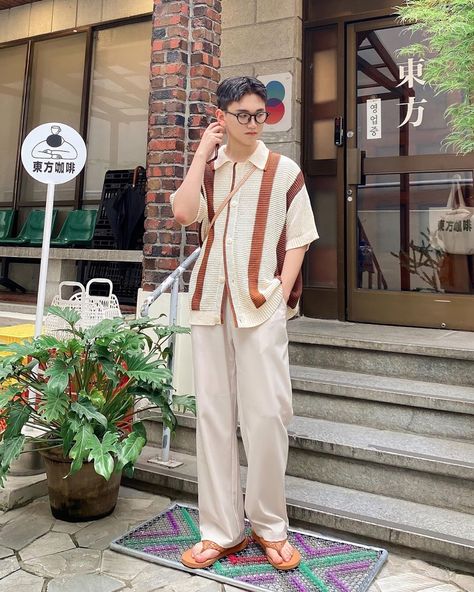 @ h.a.z.e.r.o Light Brown Outfit Men, Korean Boy Style, Oc Style, Brown Outfits, Korean Mens Fashion, Outfit Korean, Brown Outfit, Korean Boy, Boys Casual