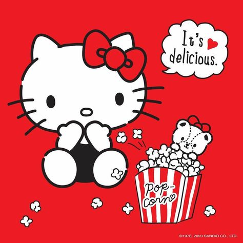 National Popcorn Day, Popcorn Day, Hello Kitty Vans, Kitty Painting, Kitty Pictures, Charmmy Kitty, Hello Kitty Pictures, Kitty Wallpaper, Cat Names