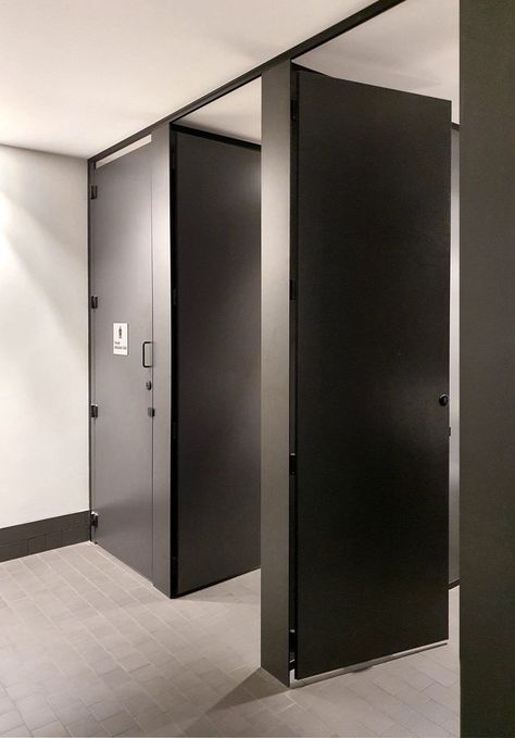 Toilet Partition Design, Commercial Interiors Office, Commercial Bathroom Designs, Public Shower, Ladies Toilet, Ladies Bathroom, Cubicle Design, Compact Laminate, Toilet Cubicle