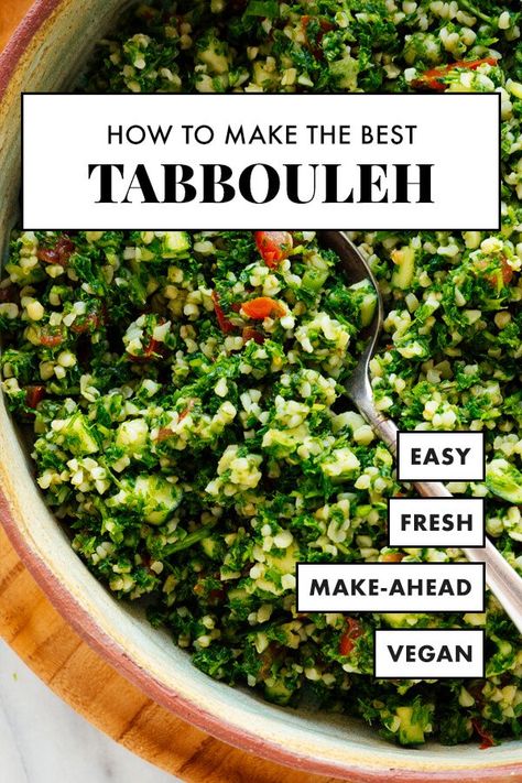 Learn how to make the BEST tabbouleh at home! This simple tabbouleh recipe calls for authentic ingredients and yields fresh and delicious tabbouleh salad. #tabbouleh #tabouli #lebanese #parsley #healthyrecipe #cookieandkate Tabouli Recipe, Tabouli Salad, Tabbouleh Recipe, Processor Recipes, Bulgur Salad, Tabbouleh Salad, Mediterranean Diet Recipes, How To Cook Quinoa, Food Processor