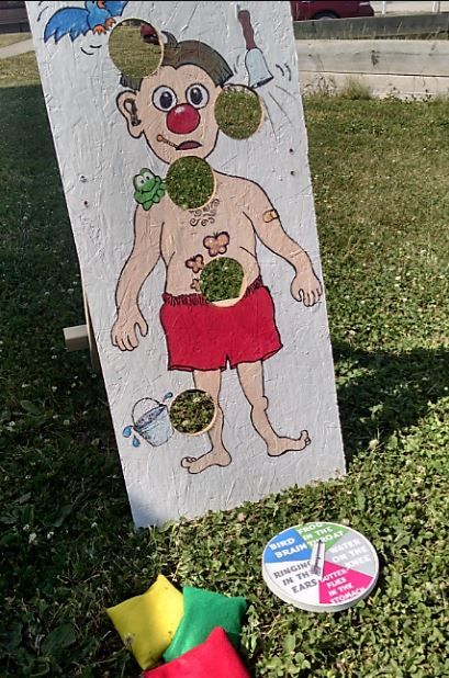 Life Size Operation Game Diy, Giant Operation Game, Diy Operation Game, Board Game Trunk Or Treat, Relay For Life Themes, Board Game Vbs, School Carnival Games, Board Game Themes, Game Booth