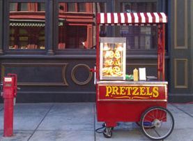 Pretzels Cart - Barts Carts Inc. New York Theme, Pretzels Recipe, Portable Food, Food Cart, Stage Design, Pretzels, Bat Mitzvah, Popcorn Maker, Food Truck