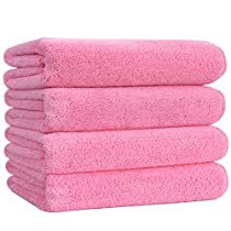 Check this out! Pink Bath Towels, Fiber One, Microfiber Bath Towels, Pink Towels, Wool Dryer Balls, Soft Feeling, Turkish Cotton Towels, Microfiber Towel, Cotton Bath Towels