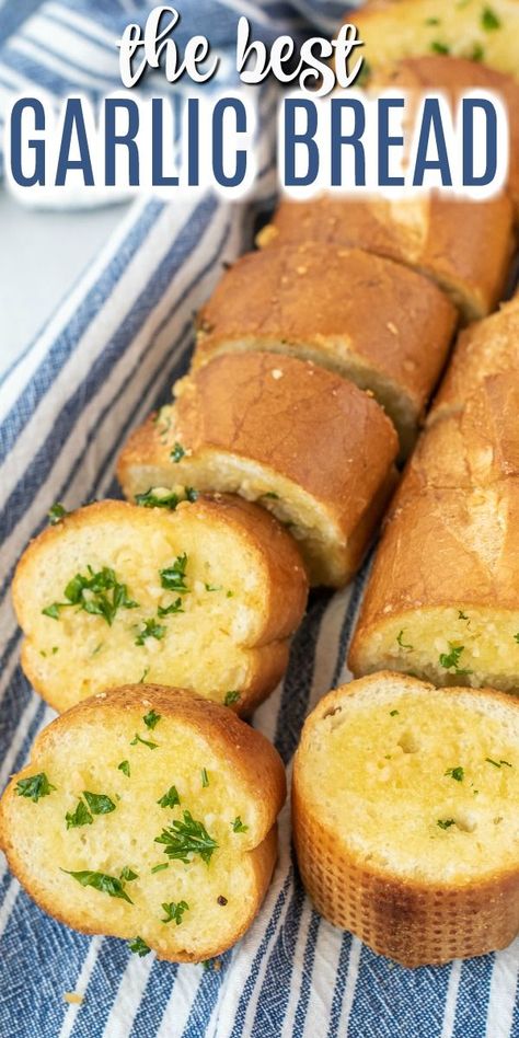 Baked Garlic Bread Oven, Garlic Bread Chips, Garlic Bread Slices, Garlic Bread From Baguette, Garlic Toast With Bread In Oven, Home Made Garlic Bread Recipe Homemade, How To Make Garlic Bread, Garlic Bread Ideas, French Bread Garlic Bread