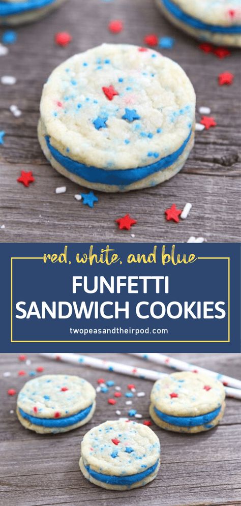 Funfetti Sandwich, Oatmeal No Bake Cookies, Cozy Cook, Funfetti Cookies, Cookie Recipes Homemade, Summer Baking, 4th Of July Desserts, Best Party Food, Fourth Of July Food