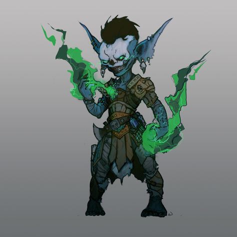 ArtStation - Goblin warlock Goblin Warlock, Pathfinder Goblin, Pathfinder Rpg Characters, Goblin Art, Fantasy Props, Fantasy Races, Dungeons And Dragons Characters, Dnd Art, D&d Dungeons And Dragons