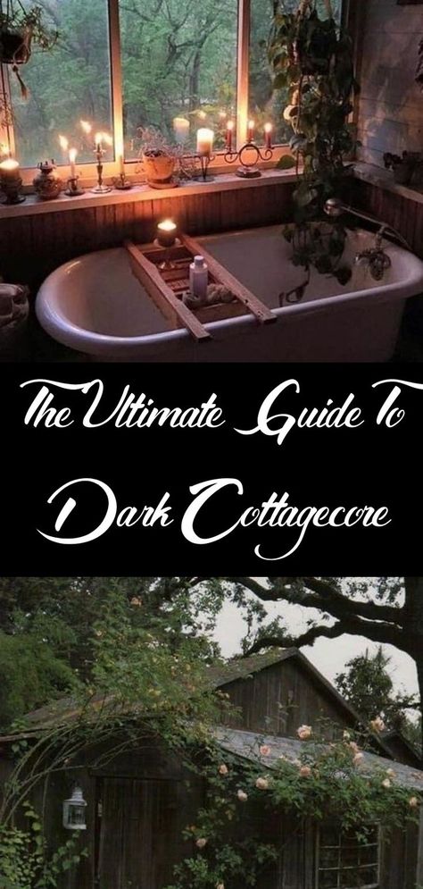 Dark Cottagecore House Aesthetic, Gothic Cottagecore Bathroom, Witchy Dark Academia Room, Cottagecore Goth Aesthetic Room, Cottagecore Trailer Home, Witchy Cottagecore Aesthetic House, Cottagecore Goth Room, Witchcore Home Aesthetic, Dark Cozy Cottage Bedroom