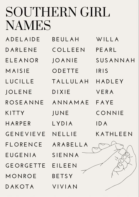 #baby #babygirl #babygirlnames #babynames #babynamesuggestions #names #babynamesgirl Old Southern Names, Star Names, Country Baby Names, Full Names, Unique Girl Names, Sweet Baby Names, Writing Inspiration Tips, Best Character Names, Baby Name List