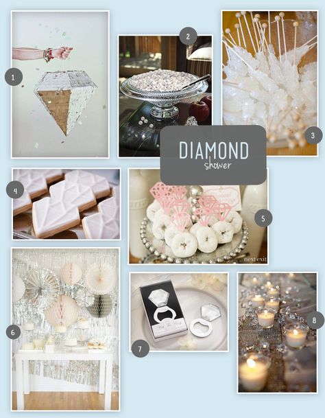 A Diamond Wedding Shower - My Wedding Favors - Wedding Tips & Trends - Bridal Blog : My Wedding Favors – Wedding Tips & Trends – Bridal Blog Diamond Themed Wedding, Diamond Wedding Theme, Diamond Theme Party, Players Ball, Destination Bachelorette, Ella Jane, Pearl Bridal Shower, Wine Favors, Wine Wedding Favors