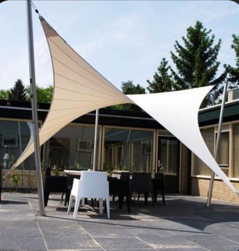 Shade Sail Installation, Rooftop Patio Design, Patio Sun Shades, Backyard Hammock, Shade Tent, Sail Canopies, Backyard Shade, Tent Design, Sun Sail Shade