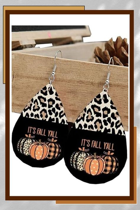 Thanksgiving Leopard PU Earrings: These Thanksgiving jewelry have lovely patterns, bright color and chic style; Funny pumpkin earrings can be given to your family and friends, and share happiness with your family or friends on Halloween. Easy to Match: leopard print color and chic styles make the earrings great additions to women's dress up, they can be matched with various clothes, whether it's a skirt or a shirt. Fall Earrings Cricut, Thanksgiving Faux Earrings, Cricut Pumpkin Earrings, Thanksgiving Leather Earrings, Pumpkin Earring Svg, Thanksgiving Accessories, Thanksgiving Jewelry, Share Happiness, Girls Thanksgiving