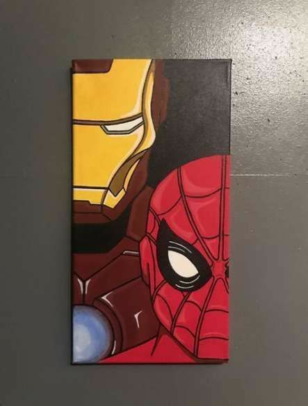 Canvas Art For Men, Ideas For Canvas, Amazing Thoughts, Avengers Painting, Marvel Canvas, Spiderman Painting, Marvel Paintings, Men Inspiration, Disney Canvas Art