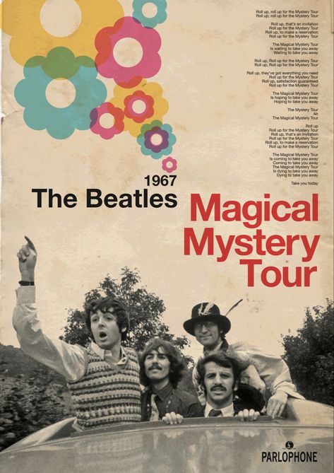 Beatles Tour Poster, George Harrison Poster, Beatles Diy, The Beatles Poster, The Magical Mystery Tour, Beatles Party, Beatles Wallpaper, Beatles Vintage, Beatles Vinyl