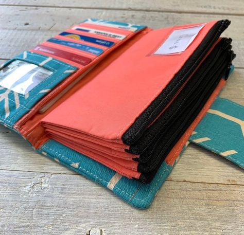 Dave Ramsey Envelope System, Money Envelope System, Money System, Budget Wallet, Credit Card Organizer, Cash Envelope Wallet, Wallet Sewing Pattern, Flamingo Fabric, Budgeting System