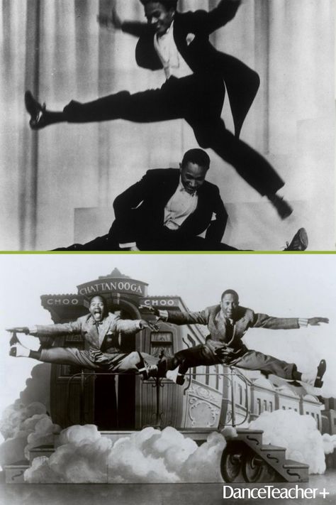 Fayard and Harold Nicholas, aka the Nicholas Brothers, were known for their one-of-a-kind “flash act” performances, characterized by full-bodied animation, rhythmic perfection and fearless stunts. They were among the first African-American entertainers to break through the segregation of pre-Civil-Rights-era America and be featured in integrated films. Nicholas Brothers, Chattanooga Choo Choo, Dance Magazine, Tap Dancer, Mikhail Baryshnikov, George Balanchine, Cotton Club, Sports Books, Tap Dance