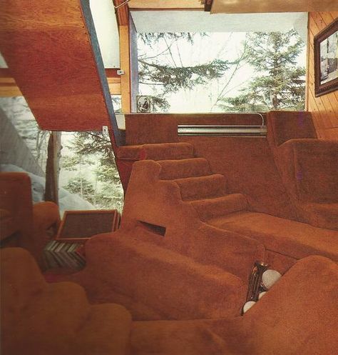 Conversation Pits and Sunken Baths | 20th Century Home Corner Deco, Interior Delights, Sunken Bath, Carpet Diy, Conversation Pit, Record Room, 70s House, 70s Interior, 1970s Home