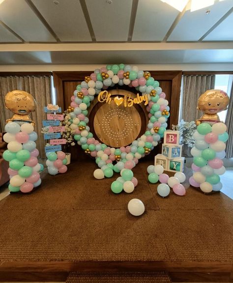 Newborn Baby Welcome Decoration, Ring Balloon Decoration, Birthday Lights Decoration, Baby Welcome Decoration, Baby Shower Reveal Ideas, Simple Balloon Decoration, Newborn Welcome, Birthday Decors, Iqbal Quotes