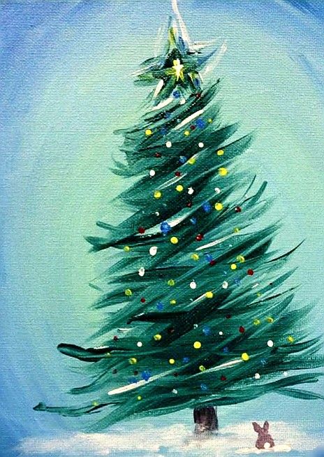 Christmas Tree Canvas Painting Easy, Christmas Tree Painting Canvases, Christmas Tree Painting Ideas, Christmas Diy Canvas, Christmas Paintings Easy Simple, Diy Christmas Canvas Art, Christmas Painting Ideas Easy, Winter Trees Painting, Christmas Tree Paintings