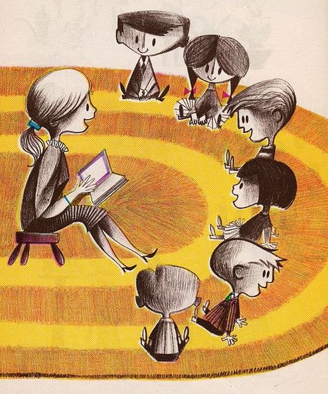 Children Reading, Illustration Vintage, Art Et Illustration, Vintage Children's Books, Art And Illustration, Reading Books, Picture Books, Childrens Illustrations, Children's Book Illustration