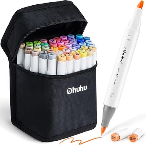 Ohuhu Alcohol Brush Markers, 48 Mid-tone Colors Marker Set for Artists, Honolulu Series, Double Tipped Alcohol Based Art Markers for Adults Coloring Sketching Illustration, Marker Case, Gift for Kids : Amazon.ca: Home Markere Copic, Marker Kunst, Ohuhu Markers, Blender Pen, Art Markers, Machines Fabric, Quilt In A Day, Produk Apple, Brush Markers