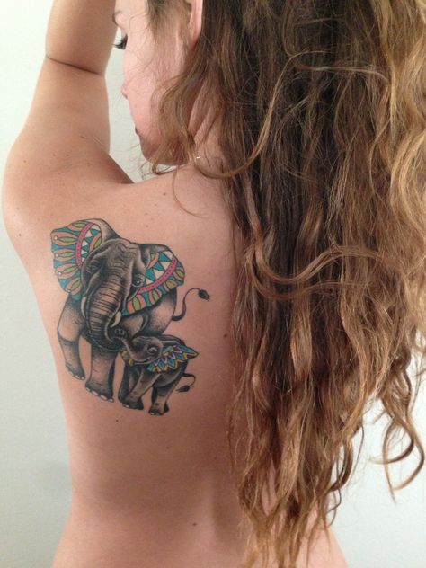 Tattoos Dark Skin, Elephants Tattoo, Elephant Family Tattoo, Africa Photos, Tattoo Colour, Elephant Clip Art, Butterfly Tattoo On Shoulder, Elephant Tattoo Design, Mom Tattoo