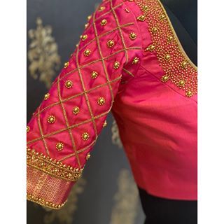 Pink Aari Work Blouse Designs, Trendy Aari Work Blouse Designs, Exclusive Blouse Designs, Bridal Blouse Design, Latest Blouse Neck Designs, Magam Work, Silk Saree Blouse Designs Patterns, Latest Blouse Designs Pattern, Aari Blouse