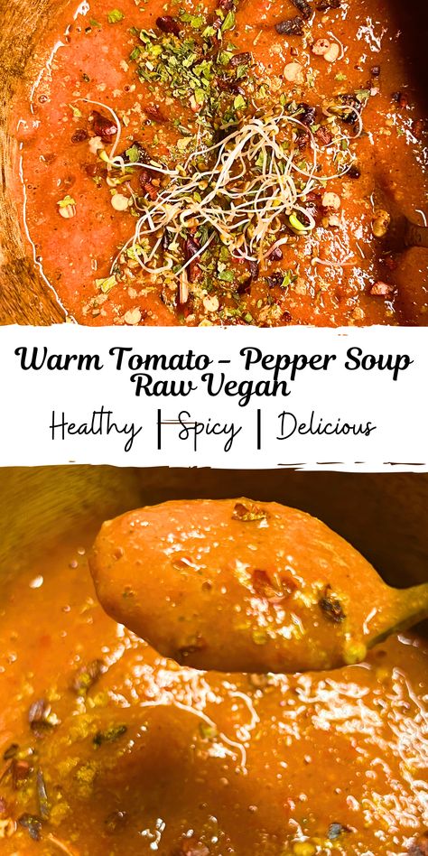 Raw Pepper Recipes, Raw Vegan Thanksgiving Recipes, Raw Meals Vegan, Raw Tomato Recipes, Raw Vegan Soup, Vegan Raw Recipes, Bean Protocol, Raw Soup, Raw Vegan Dinners