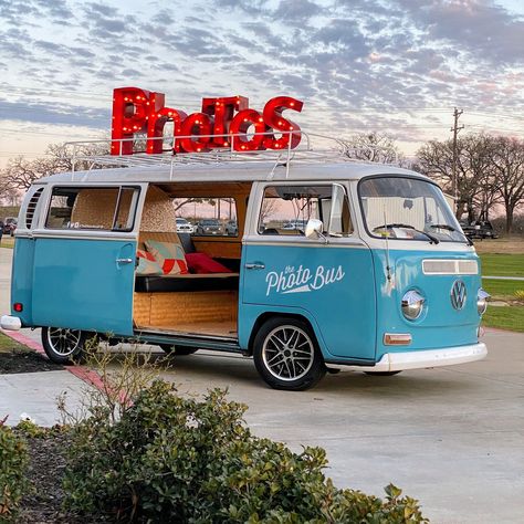 The Photo Bus DFW - A Mobile Photo Booth in a Vintage VW Bus, GIF Booths, and Open Booths Bus Gif, Vw Bus Photo Booth, Mobile Photo Booth, Bus Photo Booth, Vw Bus Photo, Vintage Volkswagen Bus, Photo Booth Company, Summer Editorial, Vintage Vw Bus